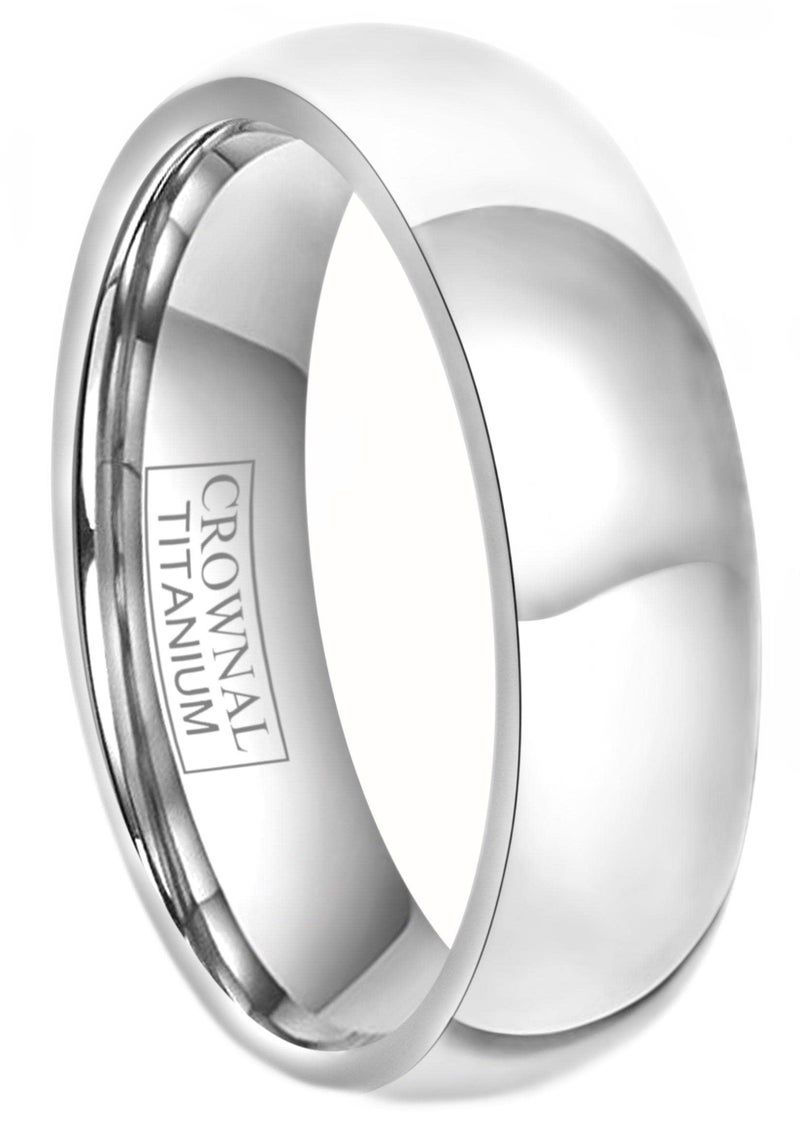 CROWNAL 4mm 6mm 8mm Titanium Wedding Couple Bands Rings Men Women Dome Polished Engraved I Love You Comfort Fit Size 4 To 16 (6mm,10) - Image 1